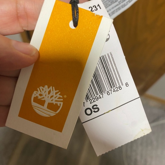 Timberland Tan Cream Plaid Knit Acrylic Scarf - New With Tags, Men's - 63”x9.5” - Picture 3 of 6